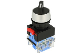 Przełącznik; obrotowy; LAS0-A3Y-11X/23N; ON-(OFF)+OFF-(ON); 2 pozycje; monostabilny; na panel; śrubowe; 2 tory; czarny; 6A; 220V