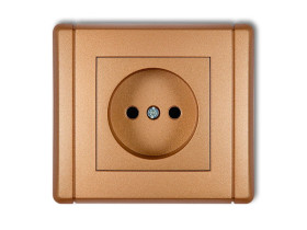 FLEXI Gniazdo pojedyncze bez uziemienia (przesłony torów prądowych) złoty metalik 8FGP-1p KARLIK