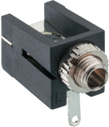2.5 mm jack panel socket, 2 pole (mono), solder connection, plastic, 1501 09