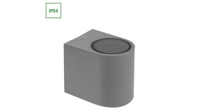 Parete Gu10 X1 Jednokierunkowy Kinkiet 250V Ip54 80 X 73 X 95Mm Szary