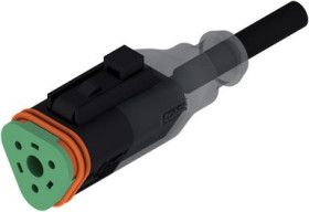 Connection cable, socket, 3 pole, straight to openend, 10m
