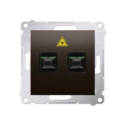 Simon 54 Gniazdo światłowodowe / optyczne podwójne brąz mat, metalizowany DGS2.01/46