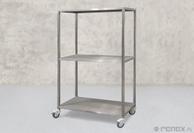 Mobilny regał ze stali nierdzewnej, trzy półki, wym. 100x50x160cm