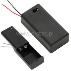 Koszyk na baterie 1x9V obudowa + kabel + wył