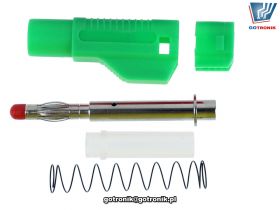 Wtyk banan 4mm prosty bezpieczny zielony Amass 25.450.4