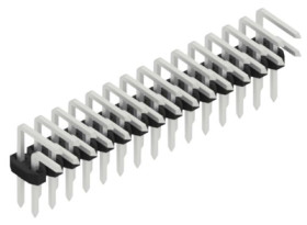 Pin header, 30 pole, pitch 2 mm, angled, black, SLY404130Z