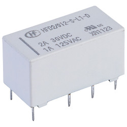 Hongfa HFD2/012-S-L1-D PCB Signal Relay 12VDC DPDT 2A