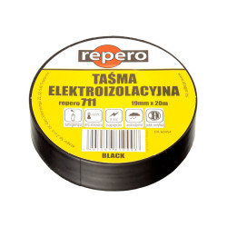 Taśma izolacyjna 19x20 czarna grubość 0,13mm Repero 711 SUPER TTE711E1-0019-20