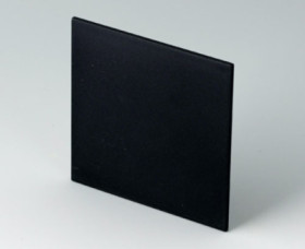 Front plate, PPO, (W x H) 67.6 x 67.6 mm, black, B6123221
