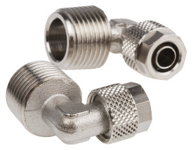 Złączka pneumatyczna R 3/8 męskie Wciskane 8 mm RS PRO Adapter gwintowany kolankowy R 3/8 męskie