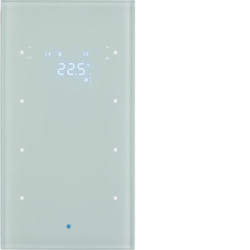 KNX TS Sensor dotykowy 3-kr z reg. temp., szkło, białe 75643030