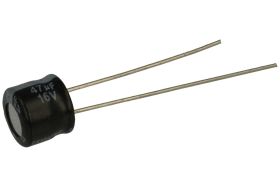Kondensator; elektrolityczny; miniaturowy; 47uF; 16V; S5; S5016M0047BZF-0605; fi 6X5mm; 2,5mm; przewlekany (THT); luzem; Yageo;