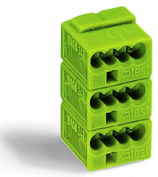 Listwa złączek kostkowych 3-torowa jasnozielona 243-743 /50szt./
