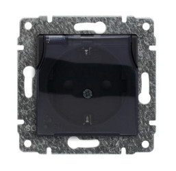 VENA Gniazdo bryzgoszczelne z/u Schuko z przesłonami antracyt 516142