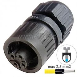 HIR CA3LD gniazdo na kabel 3+PE, kabel do 12mm