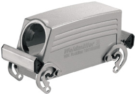 Grommet housing, size B24, die-cast aluminum, PG21, angled, cross bow locking, IP65, 1661860000