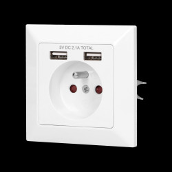 Gniazdo pojedyncze 2P+Z USBx2 OR-AE-13140
