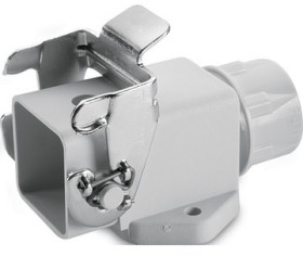 Surface mount housing, size HA3, PA, PG11, angled, longitudinal bow locking, IP65, 10424000