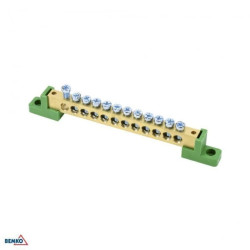 Listwa zaciskowa na izolatorach płaskich 8x12 12-torowa zielona