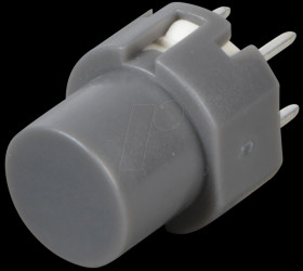 Push button, switching voltage: 100 V, round, grey