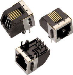 Socket, RJ11/RJ12/RJ14/RJ25, 6 pole, 6P6C, Cat 3, solder connection, through hole, 615006143421