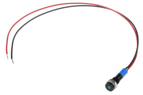 Lampka kontrolna do montażu panelowego 12V dc, niebieska 6mm LED Wyprowadzenia RS PRO