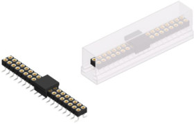 Socket header, 38 pole, pitch 2.54 mm, angled, MK222SMD38BSM
