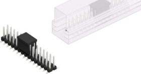 Pin header, 30 pole, pitch 2.54 mm, angled, black, SLLP6SMD06630ZBSMPS