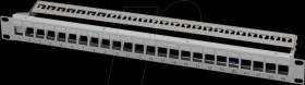 NK4057 19" patch panel for 24 keystone modules, gray