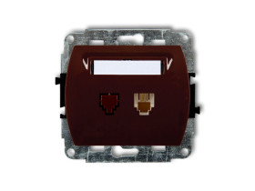 TREND Gniazdo telefoniczne 1xRJ11 4-stykowy brązowy 4GT-1 KARLIK