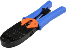 Zaciskarka wtyków modularnych RJ45 (8p8c) i telefonicznych RJ12 (6p6c) RJ11 (6p4c) oraz RJ10 (4p4c) czołowa