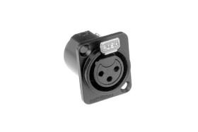 Złącze XLR 3 -pinowe Montaż w obudowie XLR Żeński Czarny