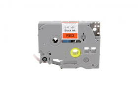 Taśma Tze-431 do drukarki Brother 12mm 8m czerwona taśma czarny nadruk