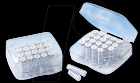 SLS 25.0 Small parts box, transparent, 20 tubes, 25 mm