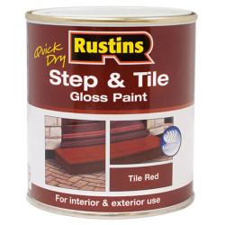 Rustins STRDW250 Quick Dry Step &amp; Tile Paint Gloss Red 250ml