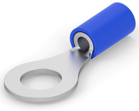Insulated ring cable lug, 1.25-2.0 mm², AWG 16 to 14, 6.73 mm, M6, blue, 8-321045-1