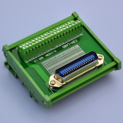 CZH-LABS DIN Rail Mount 36-Pin 0.085&quot; Centronics Male Ribbon Connector Interface Module, Screw Terminal Block Breakout Boar