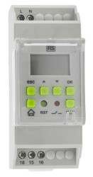 Przełącznik czasowy DIN 1-kanałowy Cyfrowe 110 → 240 V AC RS PRO SPDT
