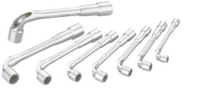 Zestaw kluczy nasadowych okrągłych, mat. łopatki: Stal chromowo-wanadowa, końcówka: Sześciokątna, rozmiar: 8 sztuk, 10