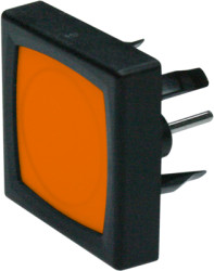 Short-stroke pushbutton, 1 Form A (N/O), 125 mA/48 VDC, unlit , actuator (black/orange, L 4 mm), 3 N, solder connection, 1241.11