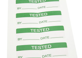 Etykieta samoprzylepna z nadrukiem tekst Tested 170 szt. RS PRO Klej