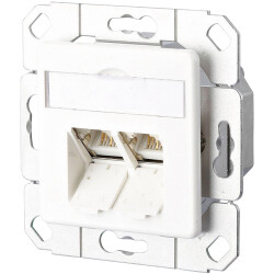 Metz Connect 1307381102-I Network Outlet Flush CAT 6 2-Port Pure White