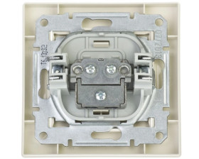 Gniazdo antenowe Asfora TV przelotowe 8dB kremowe z ramką EPH3200323
