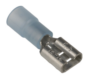 Konektor płaski Żeński 0.8 x 6.35mm 1.5 → 2.5 mm², 16 → 14 AWG długość 21.5mm Izolacja: Izolowane Cyna