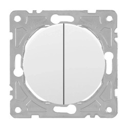 Włącznik światła schodowy podwójny, montaż podtynkowy, kolor biały OVAL Electromalt, OVA1009W