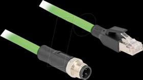 80427 M12 cable, D-coded, 4-pin plug / RJ45 plug, 2 m