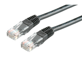 Kabel sieciowy LAN ethernet CAT 5e PatchCord 1m czarny
