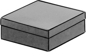 Container, without drawers, black, (L x W x D) 75 x 75 x 27 mm, V3-37-6-6-10-10