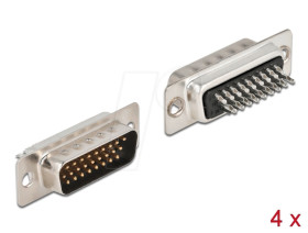 66706 D-Sub HD 26 Pin Stecker Metall, Lötversion, 4 Stück
