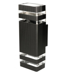 Lampa elewacyjna RIOS kinkiet dwukierunkowy 2xE27 prostokąt kolor czarny MK MEGAKABEL